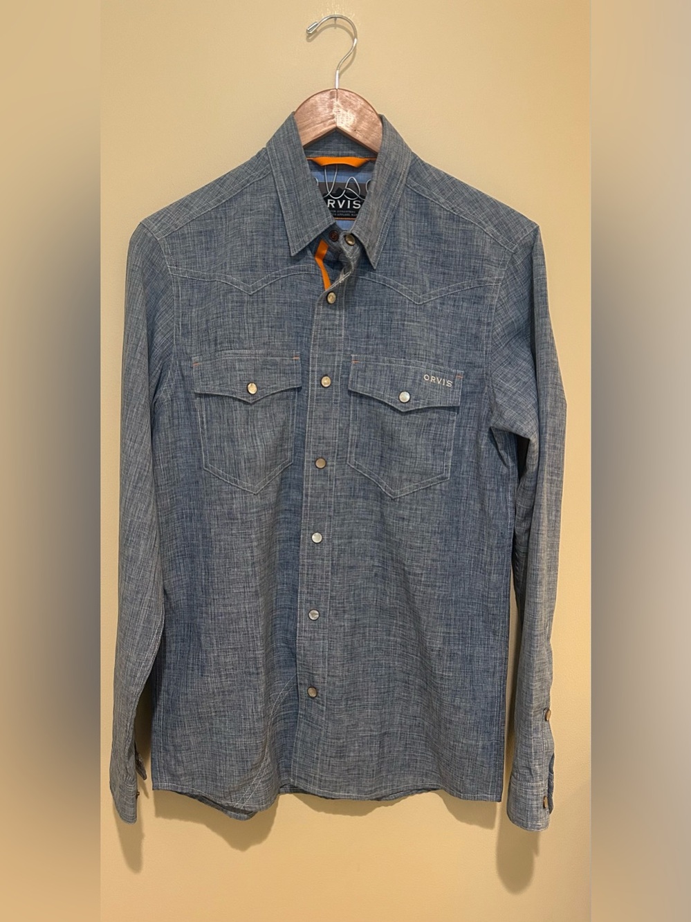 Orvis Men’s Tech Chambray Long-Sleeve Western Shirt (Active Fit) Size Small